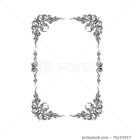 Rectangular Black Frame with Filigree Swirls Vector Clipart Rectangular Black Frame with Filigree Swirls Vector Clipart 70247857