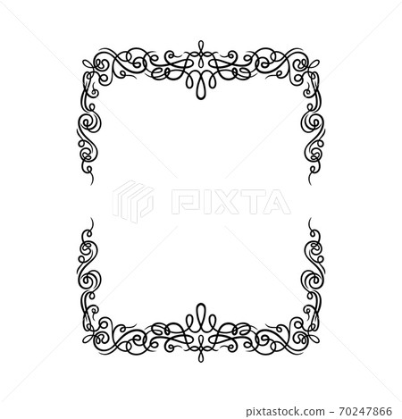 Ornamental Black Frame with Filigree Swirls Vector Clipart Ornamental Black Frame with Filigree Swirls Vector Clipart 70247866