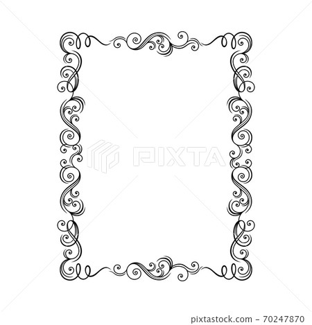 Black Ornate Frame with Filigree Swirls Vector Clipart Black Ornate Frame with Filigree Swirls Vector Clipart 70247870