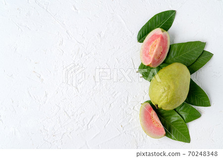 Guava red guava red guava white background leaf Red guava fruit leaf グアバ fruit 70248348