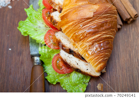 savory croissant brioche bread with chicken breast savory croissant brioche bread with chicken breast 70249141