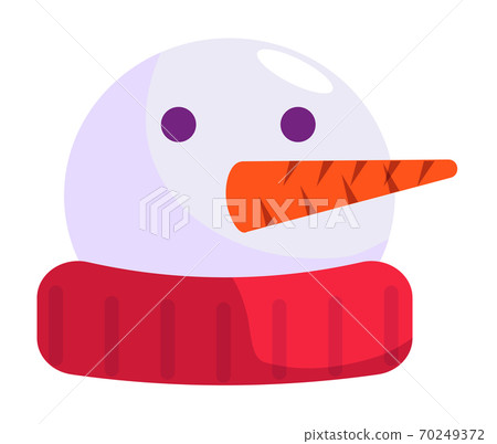 Cute snowman head isolated on white background Cute snowman head isolated on white background 70249372