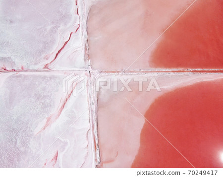 Crimean Sasyk-Sivash red salt lake aerial lanscape Crimean Sasyk-Sivash red salt lake aerial lanscape 70249417