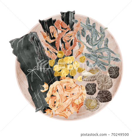 在木板上的日式湯的物質插圖 70249500