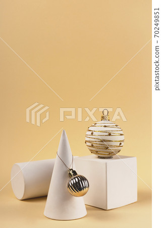 Minimalistic trending sibling concept with geometric shapes and balls 70249851