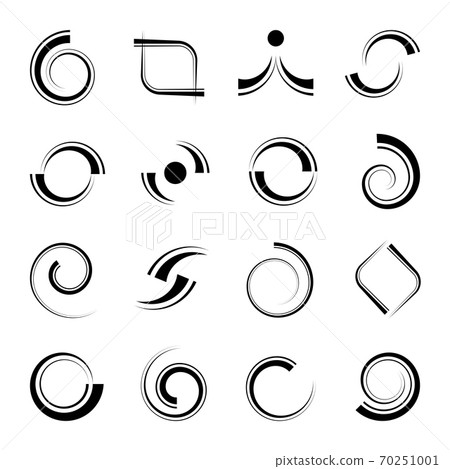 Abstract spiral icons. Design elements set. Abstract spiral icons. Design elements set. 70251001