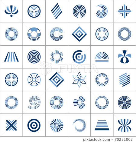 Design elements set. 36 abstract icons. Design elements set. 36 abstract icons. 70251002