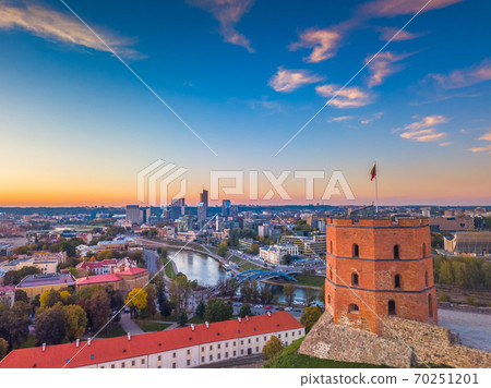 Gediminas castle tower in Vilnius, Capital of Lithuania 70251201