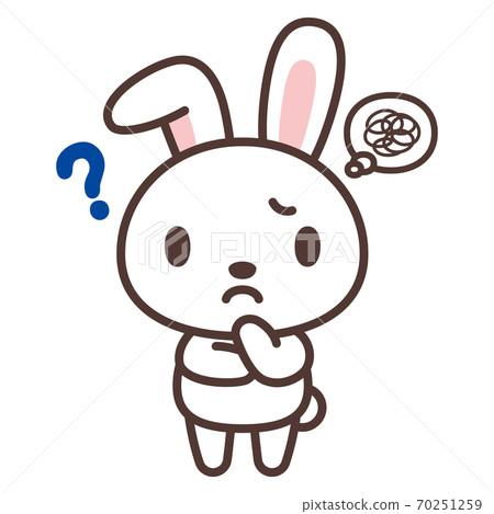 Rabbit character worried and thinking - Stock Illustration [70251259 ...