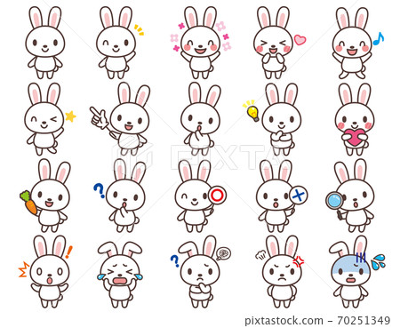 Rabbit cute character set 70251349