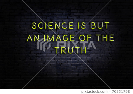 Wise quote. Neon inscription against brick wall Wise quote. Neon inscription against brick wall 70251798