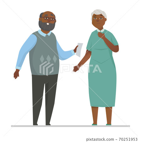 Senior couple - colorful flat design style illustration 70251953