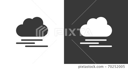 Heavy fog and cloud. Isolated icon on black and... - Stock Illustration ...