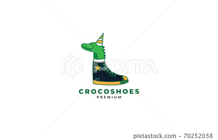 crocodile or alligator with shoes logo vector illustration 70252038