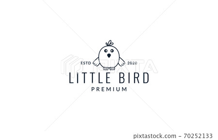 little bird or cheeper or nestling or poult cute cartoon line logo icon illustration vector 70252133