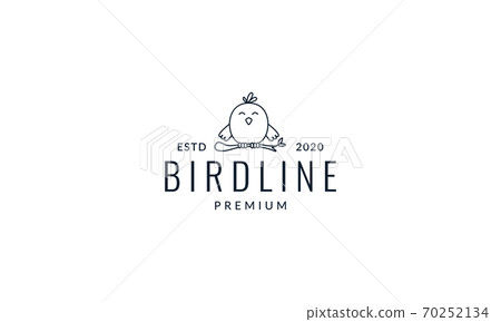 little bird or cheeper or nestling or poult  cute cartoon logo icon illustration vector 70252134