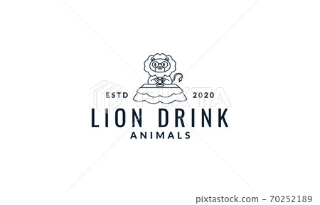 lion drink on table cute cartoon logo icon vector illustration lion drink on table cute cartoon logo icon vector illustration 70252189
