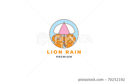 cartoon lion with umbrella logo icon vector illustration cartoon lion with umbrella logo icon vector illustration 70252192