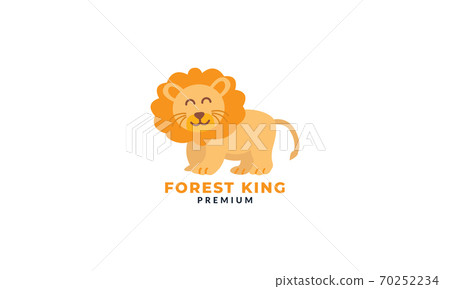 lion walk cute  cartoon  logo icon vector illustration 70252234