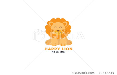 lion stand cute smile cartoon flat logo icon vector illustration lion stand cute smile cartoon flat logo icon vector illustration 70252235