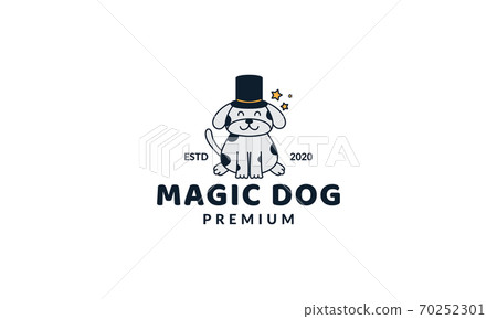 illustration cute cartoon abstract modern dog with magic hat logo icon vector illustration cute cartoon abstract modern dog with magic hat logo icon vector 70252301