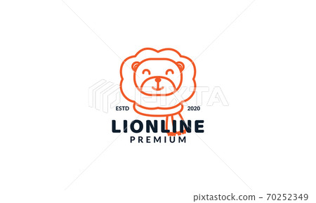 illustration cute cartoon lion kid line head face smile logo icon vector illustration cute cartoon lion kid line head face smile logo icon vector 70252349