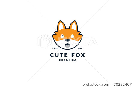 illustration cartoon fox head face shocked logo icon vector illustration cartoon fox head face shocked logo icon vector 70252407