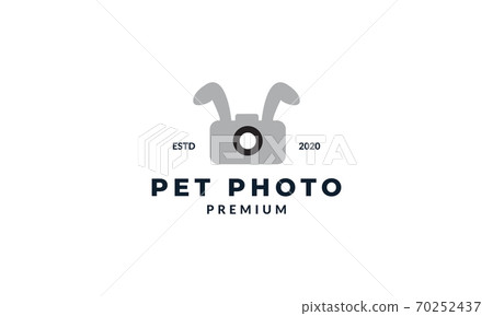 rabbit ear with camera or photography logo design rabbit ear with camera or photography logo design 70252437