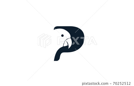 letter P or initial P for parrot bird logo... - Stock Illustration ...