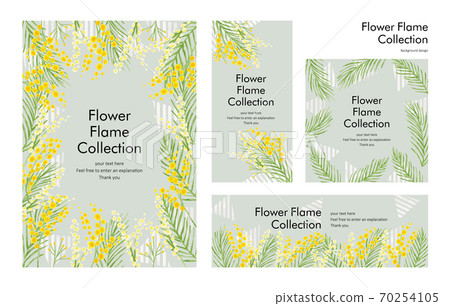 含羞草花框模板材料：手繪插圖 70254105