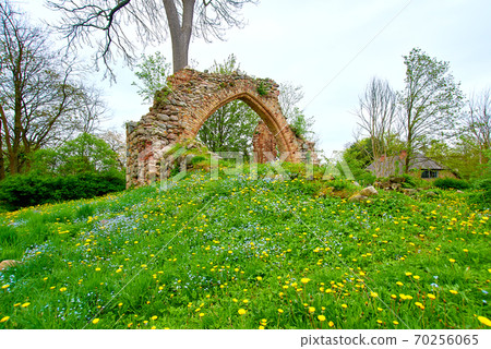 romantic view of medieval ruin of christian church in europe romantic view of medieval ruin of christian church in europe 70256065