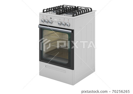 side by side gas oven and cooktop