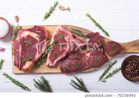 Set of raw beef steak Set of raw beef steak 70256993