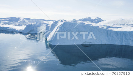 Iceberg aerial drone image- giant icebergs on greenland - Climate change 70257910