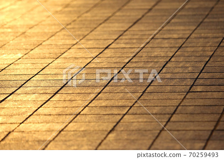 street tiles in the reflection of the sunlight. 70259493