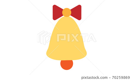 Golden metal bell with red bow isolated - Stock Illustration [70259869 ...