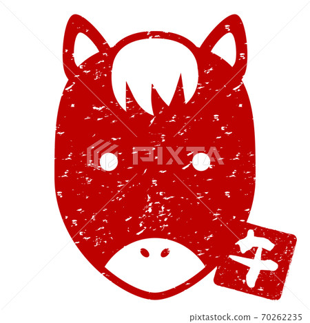 Seal stamp, horse, horse, horse, animal, face, zodiac, icon, grunge, red Seal stamp, horse, horse, horse, animal, face, zodiac, icon, grunge, red 70262235