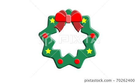 Round Christmas Wreath With Mistletoe Branches - Stock Illustration ...