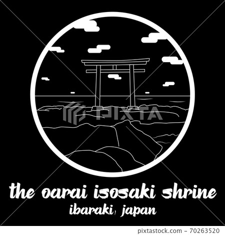 Circle Icon line The Oarai Isosaki Shrine Torii. vector illustration Circle Icon line The Oarai Isosaki Shrine Torii. vector illustration 70263520