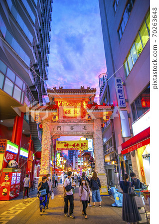 神戶元町唐人街南京鎮夜景霓虹燈照片 神戶元町唐人街南京鎮夜景霓虹燈照片 70263648