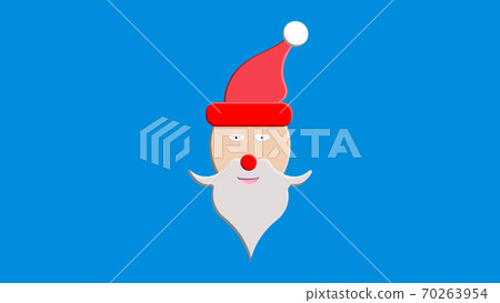 Santa Clause face with beard and hat. Cartoon 70263954