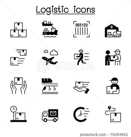 Logistic icons set vector illustration graphic... - Stock Illustration ...
