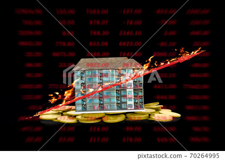condominium with coins and growth chart,property investment concept 70264995