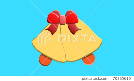 vector gold Christmas bells with bows and holly - Stock Illustration ...