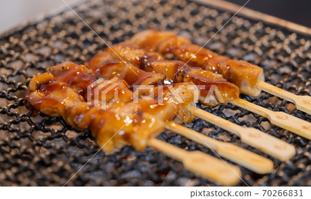 Yakitori peach grilled over charcoal Yakitori peach grilled over charcoal 70266831