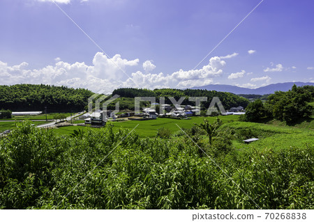 Asuka Village, Nara Prefecture, overlooking the Asuka Historical National Government Park from the Tenbu and Mochito Emperor's Mausoleum 70268838