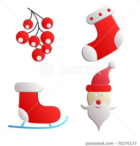Christmas, New Year holidays icon big set. Flat 70270173