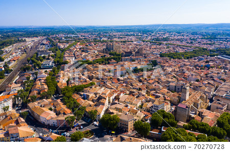 Aerial view of Narbonne, France 70270728