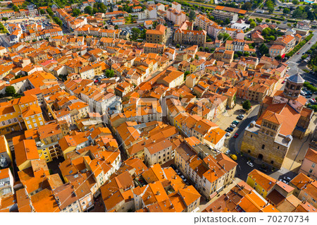 Aerial view of Issoire city in the Auvergne region, France Aerial view of Issoire city in the Auvergne region, France 70270734