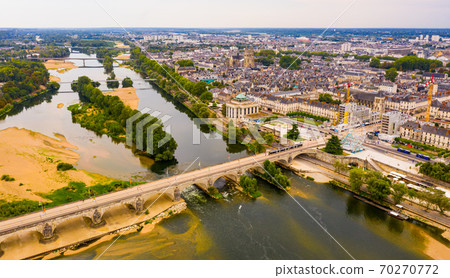 Aerial view of the city Tours and cathedral of Saint Gatien Aerial view of the city Tours and cathedral of Saint Gatien 70270772